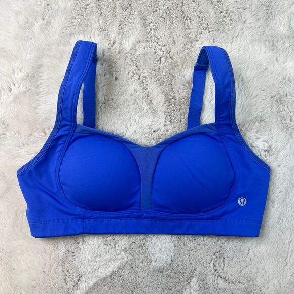 LULULEMON TA TA TAMER BRA PADDED ROCKSTEADY SIZE 32C Blue Sports - Picture 2 of 8